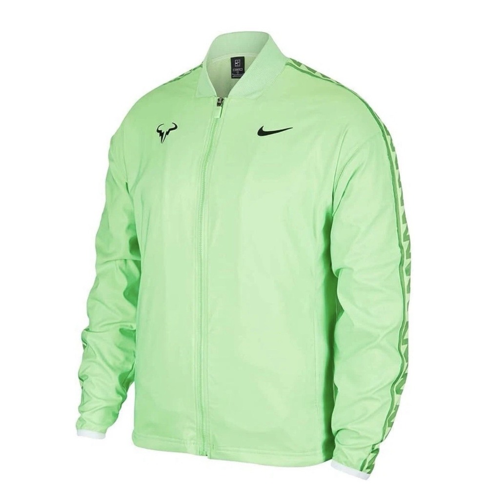 Nike Men’s Tennis Rafa Full Zip Court Jacket Bright Green Size Medium NWT